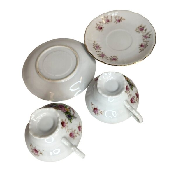 Floral Fine Bone China Teacup & Saucer Set of 2 - Picture 3 of 11